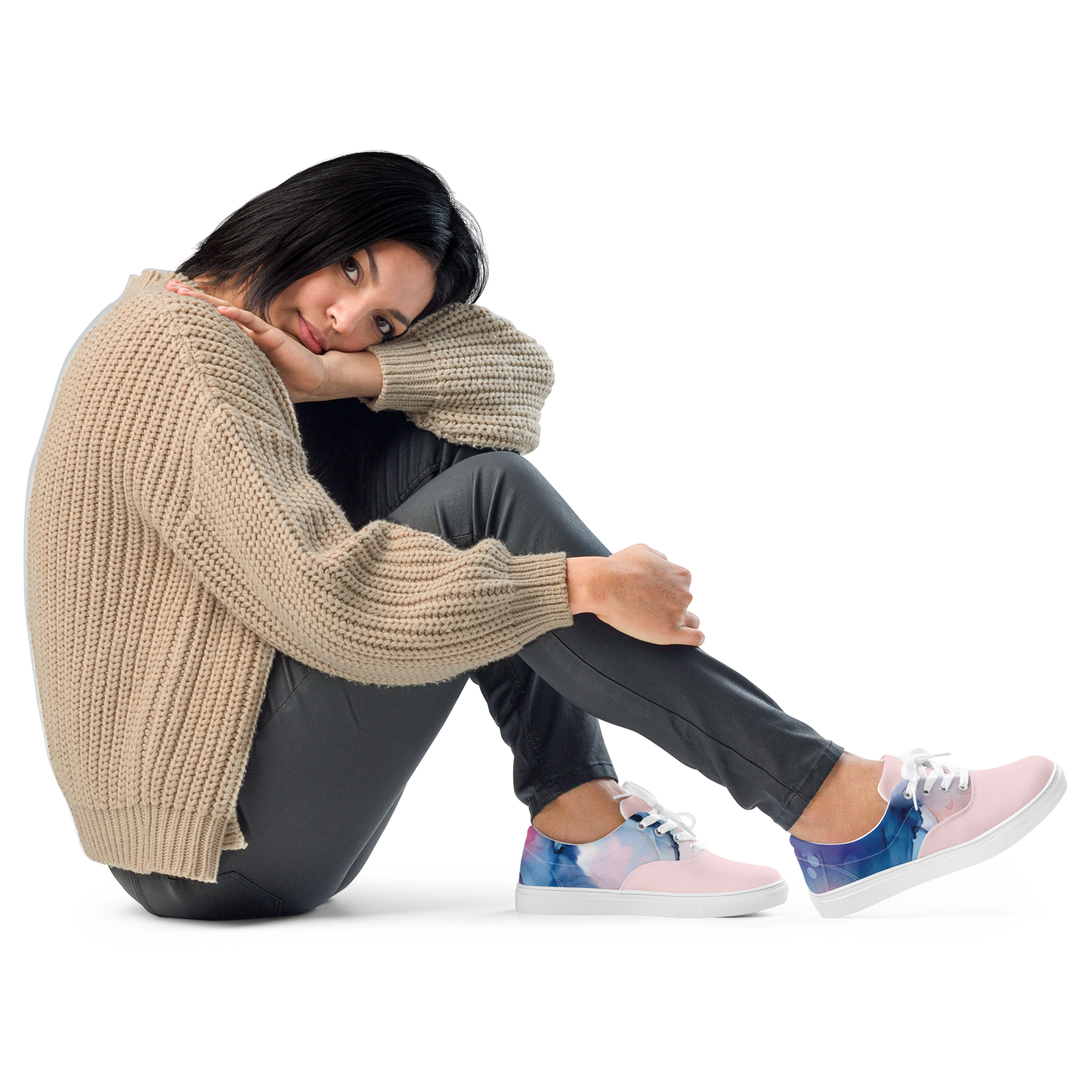 Nu Abstract (Pale Pink) - Women’s lace-up canvas shoes