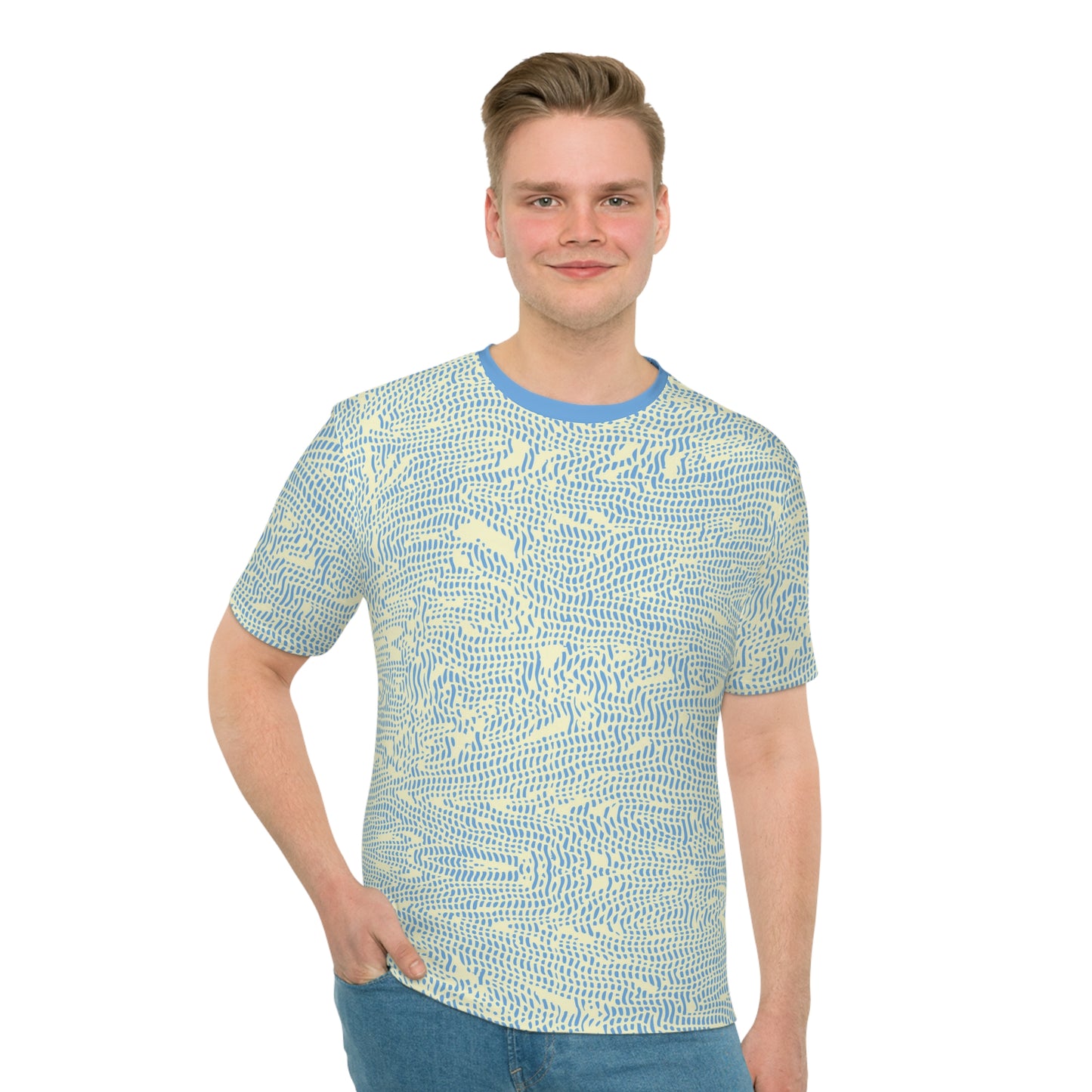 Nu-Swirl Men's T-shirt (Cream/Aqua)